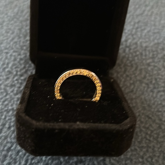 Brand New Lovely 925 Silver 14K White Gold Plated Round Sapphire Band - Picture 2 of 7